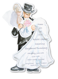 Bride and groom hug